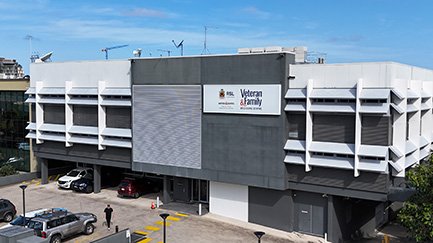 Outside view of the RSL Queensland Veteran & Family Wellbeing Centre on the Sunshine Coast in Maroochydore.
